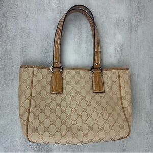 Gucci GG Monogram Canvas & Leather Tote